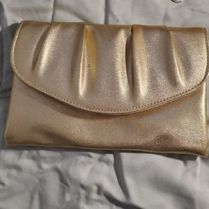 Gold Clutch snap closure clean inside